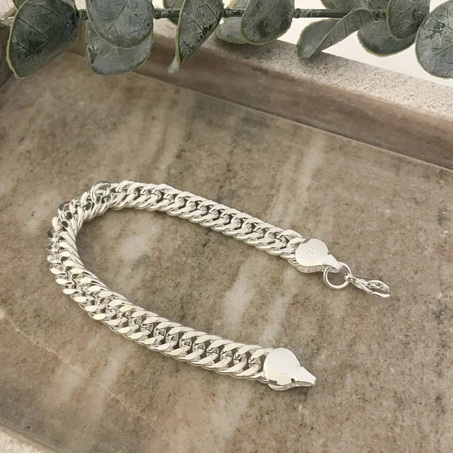 925 Sterling Silver Chunky Chain Link Bracelet Silver Large Link Bracelet