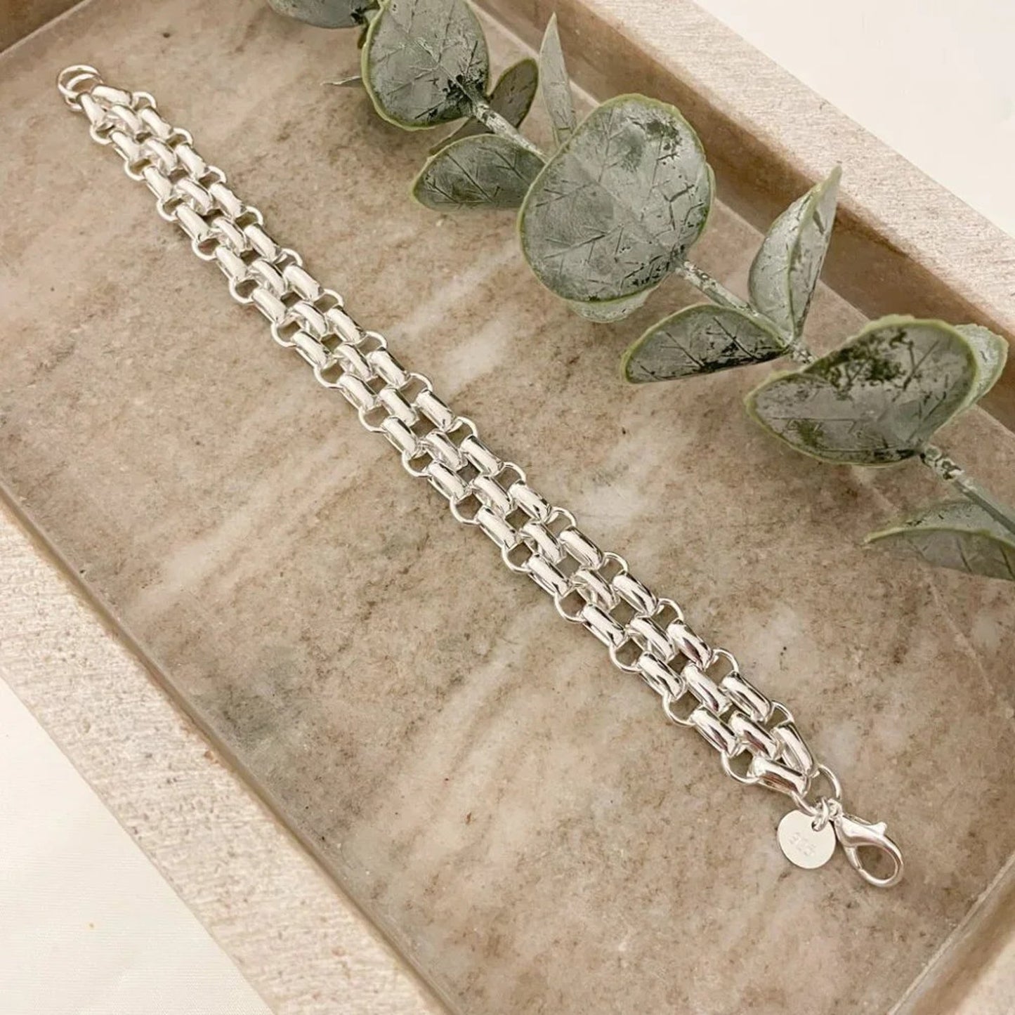 925 Sterling Silver Chunky Chain Link Bracelet Silver Large Link Bracelet