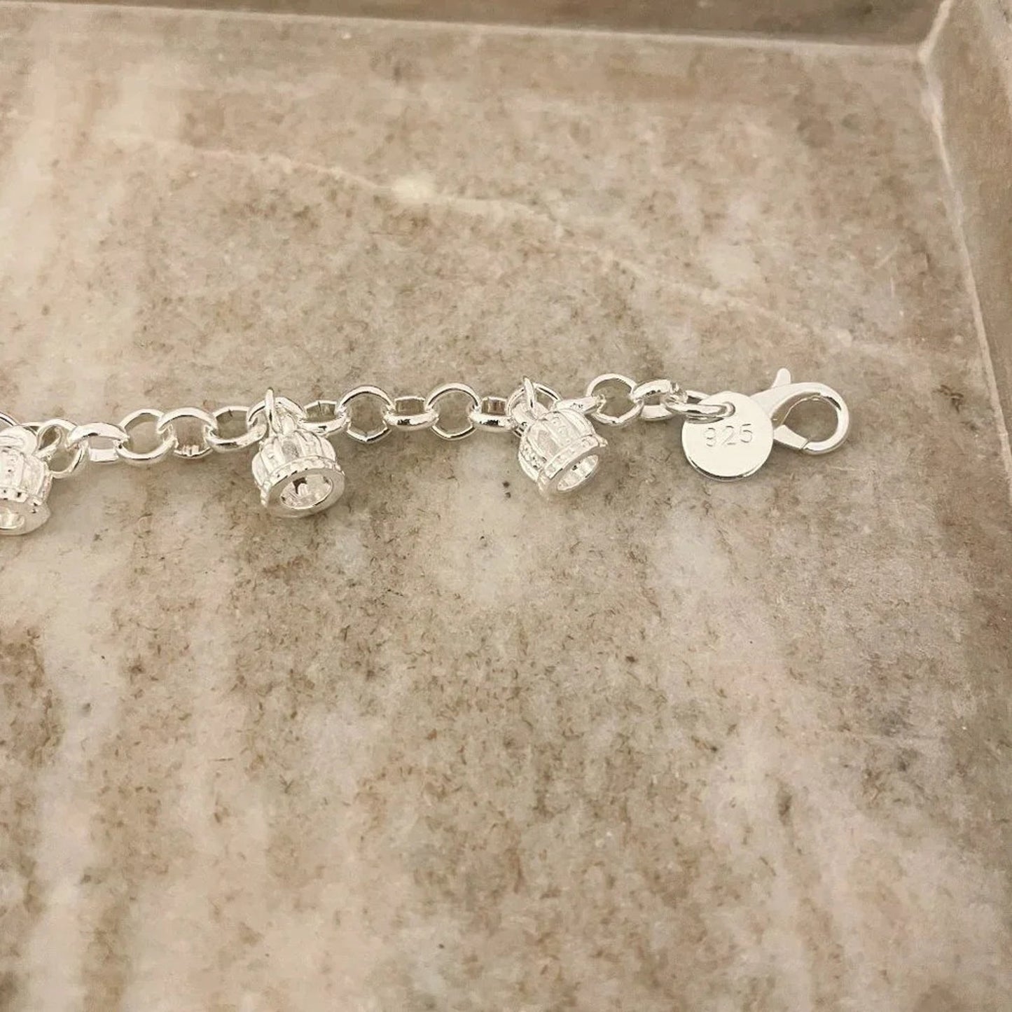 925 Sterling Silver Crown Bracelet Queen Princess Crown Pendant Bracelet