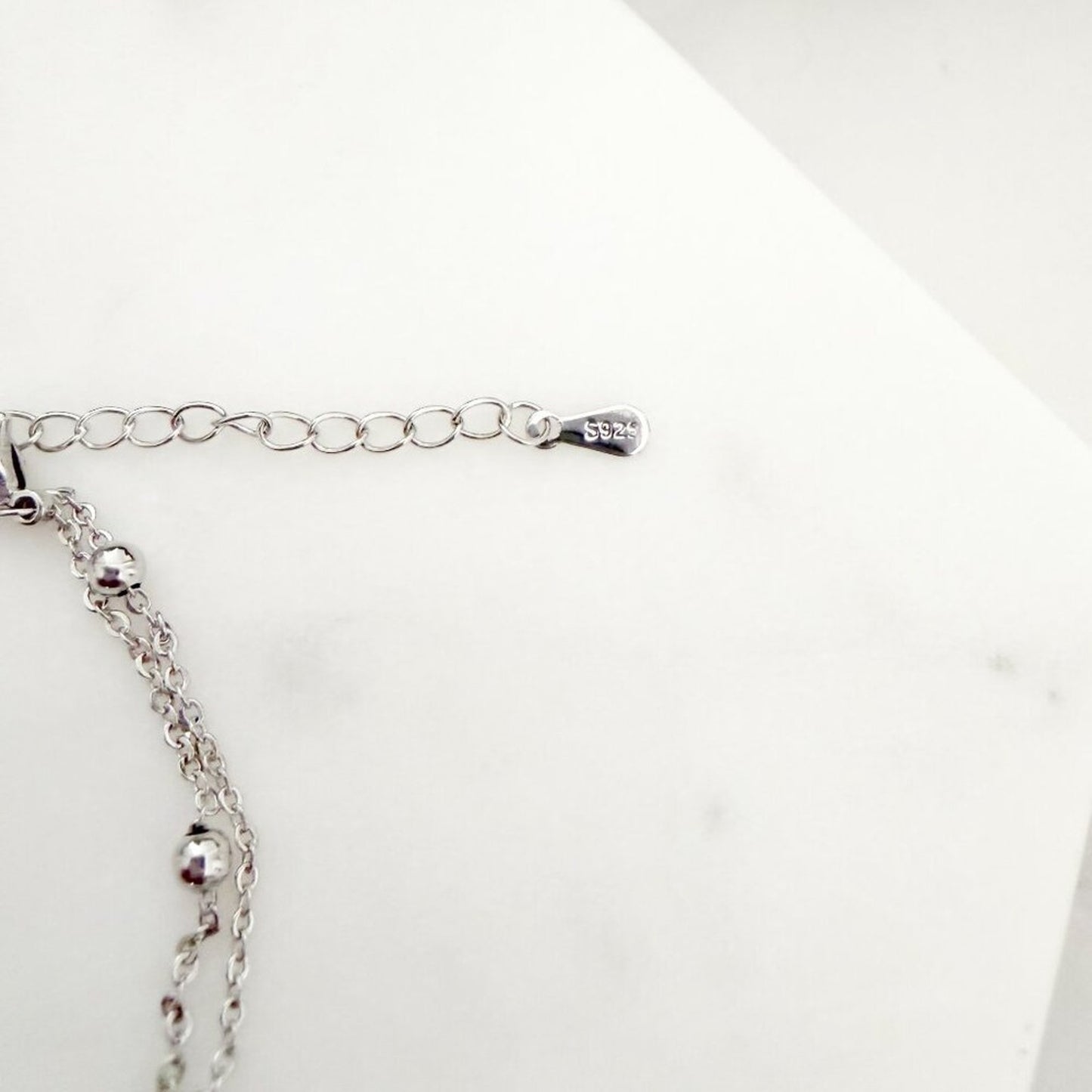 925 Sterling Silver Dainty Circle Link Bracelet Bead Layer Bracelet