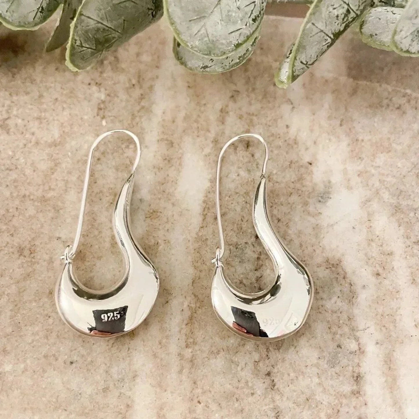 925 Sterling Silver Paperclip Earrings Statement Earrings Safety Pin Earrings