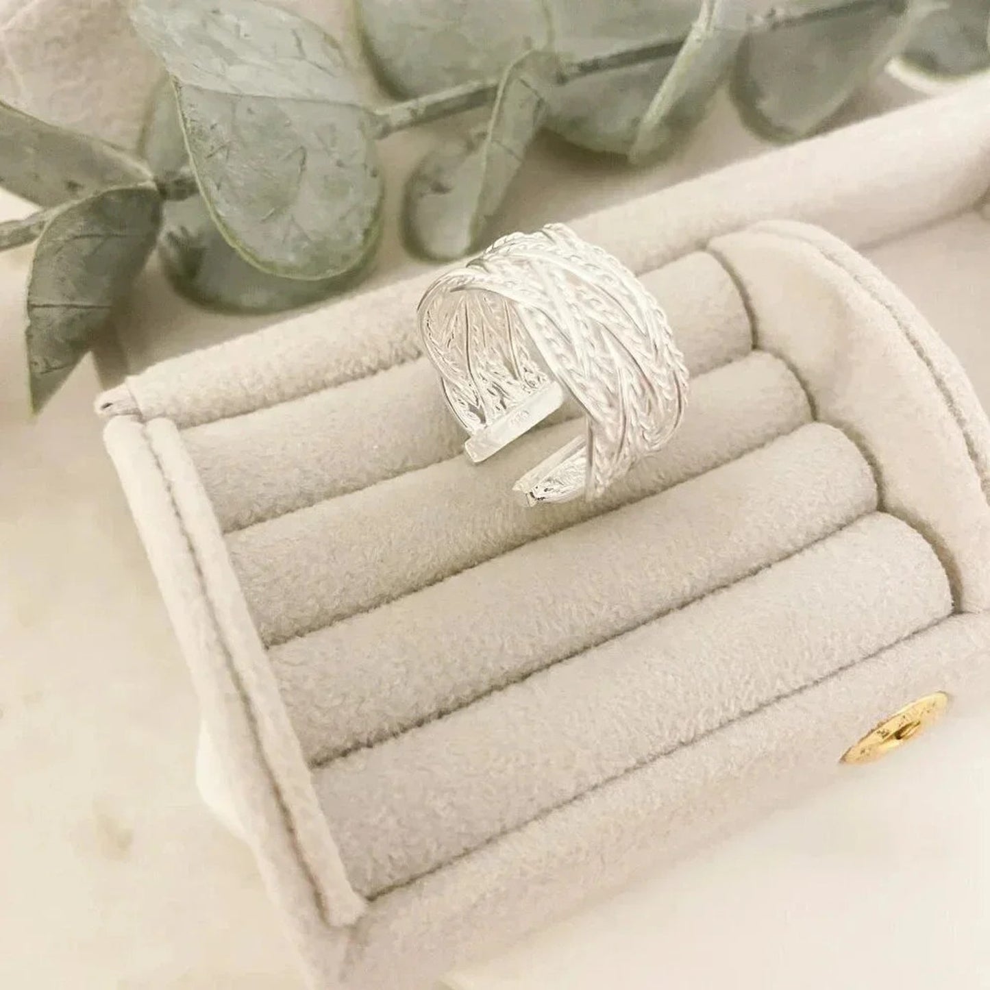 925 Sterling Silver Woven Ring Mesh RIng Minimalist Ring Dainty Ring Band