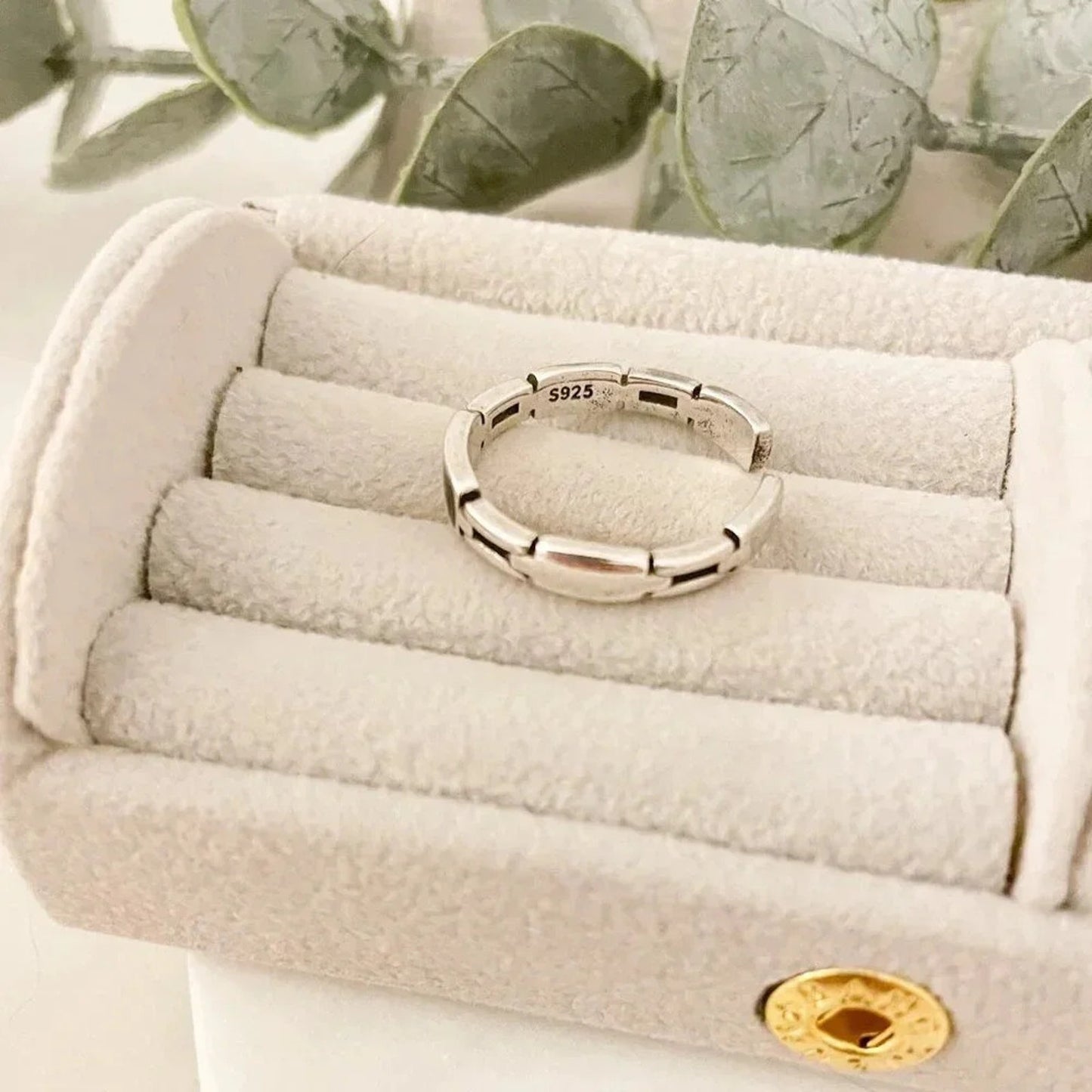 925 Sterling Silver Minimalist Black Bar Ring Thin Stackable Ring Dainty Ring