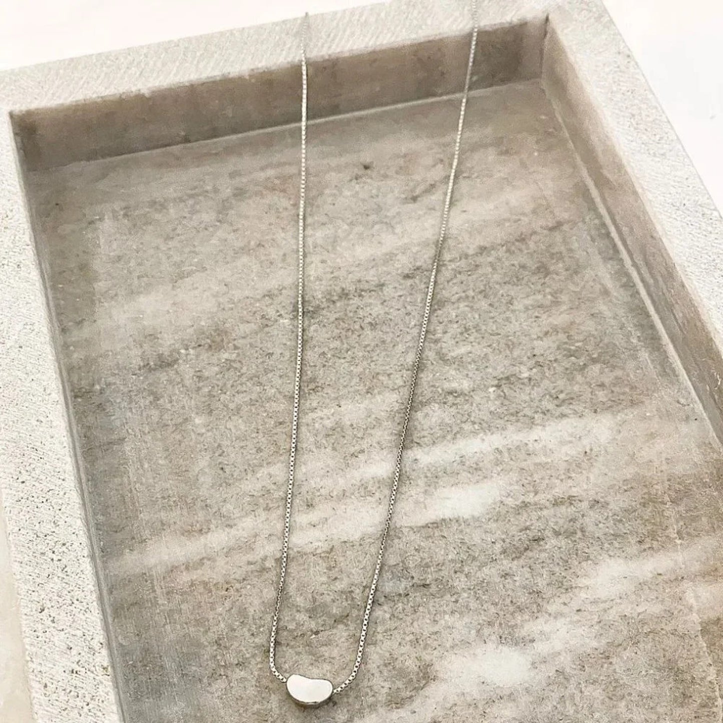 925 Sterling Silver Bean Necklace Pea Pendant Chain Necklace