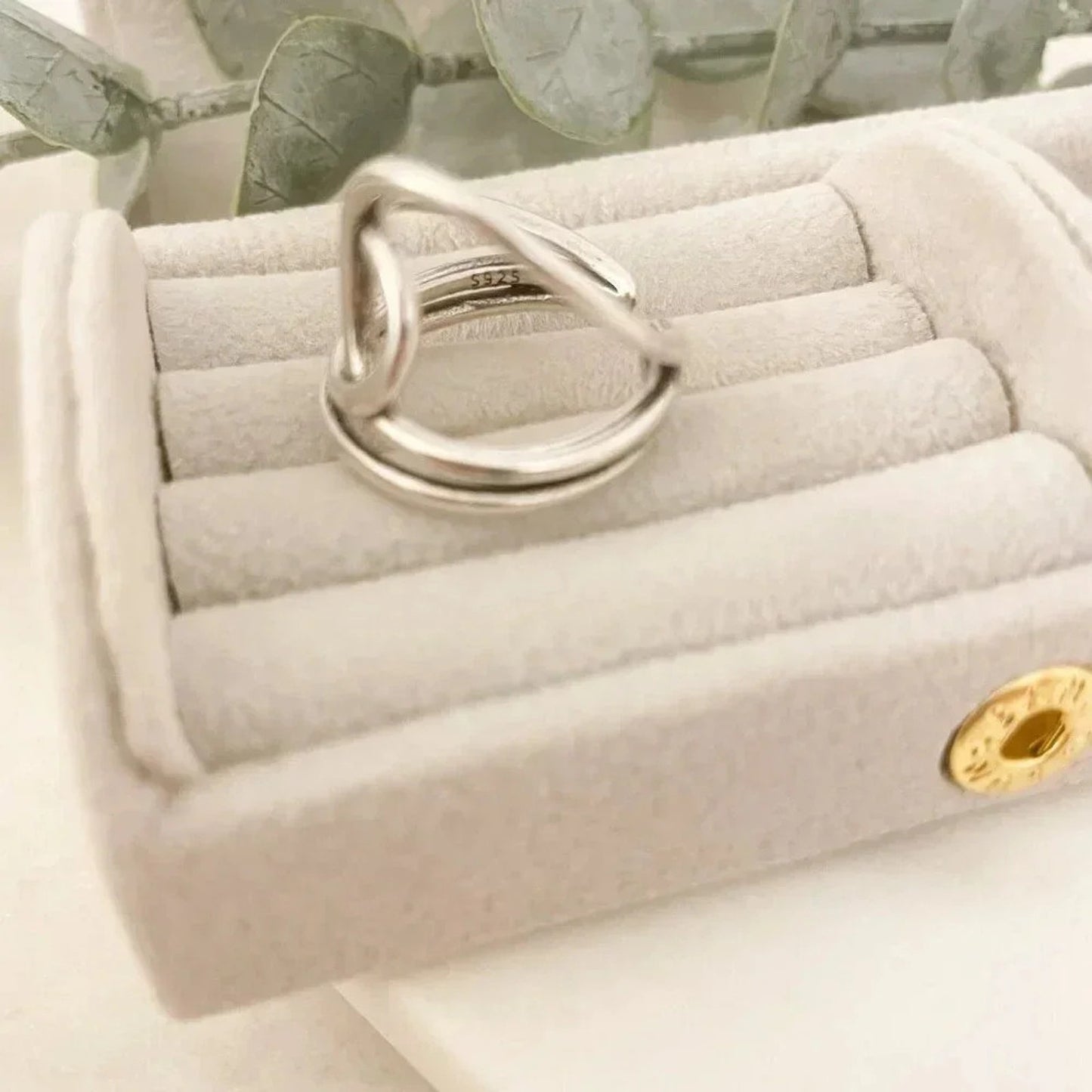 925 Sterling Silver Big Knot Statement Ring Dainty Adjustable Ring Twist Ring