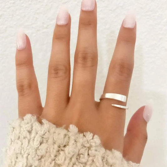 925 Sterling Silver Textured Wrap Ring Minimalist Dainty Ring Thin Stack Ring