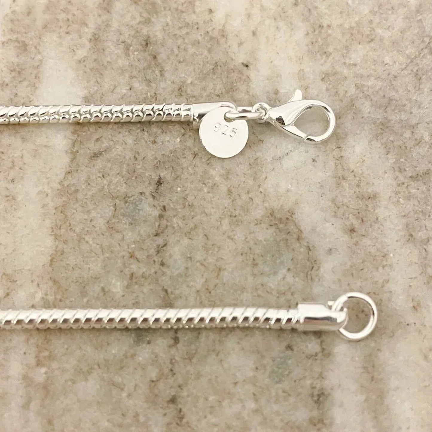 925 Sterling Silver Thin Snake Chain Necklace Snake Chain 3 MM Stackable Chain