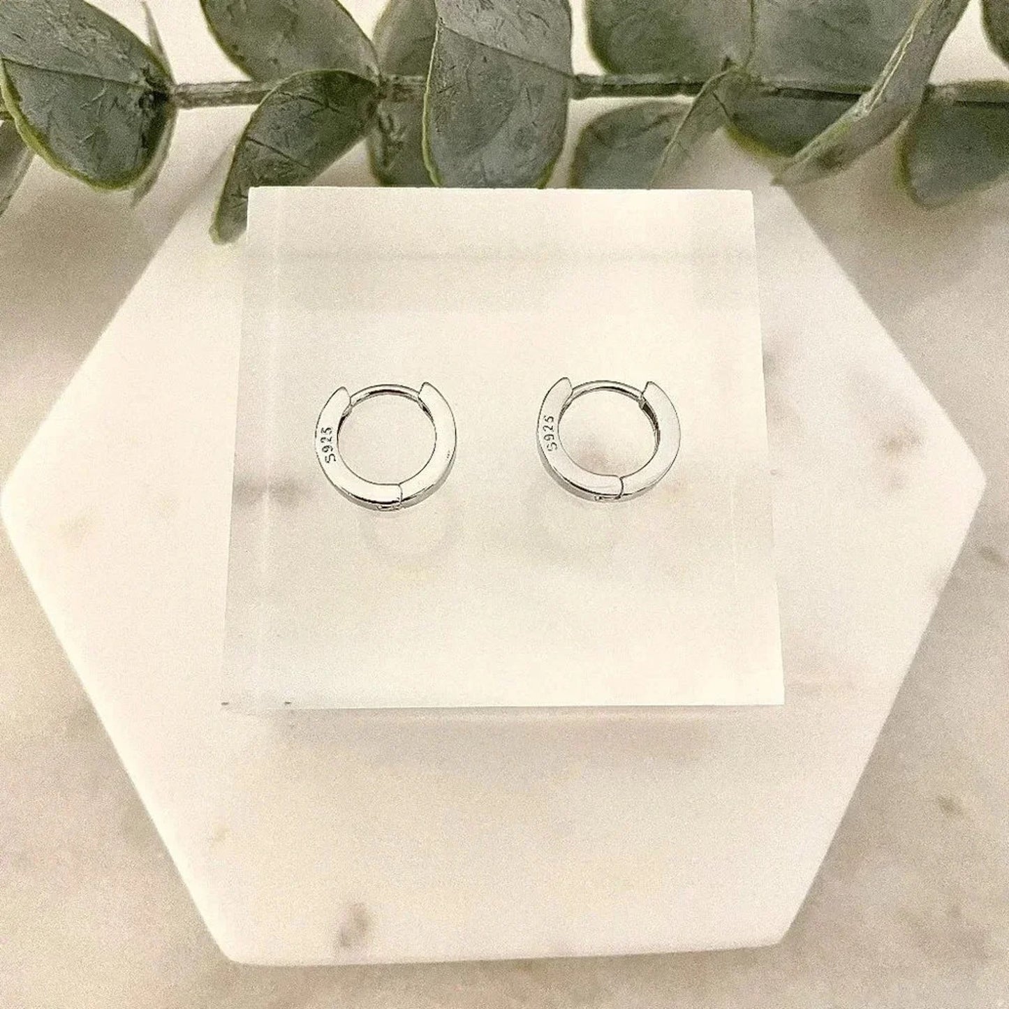 925 Sterling Silver Huggie Hoop Earrings Small Silver Hoops Minimalist Hoops