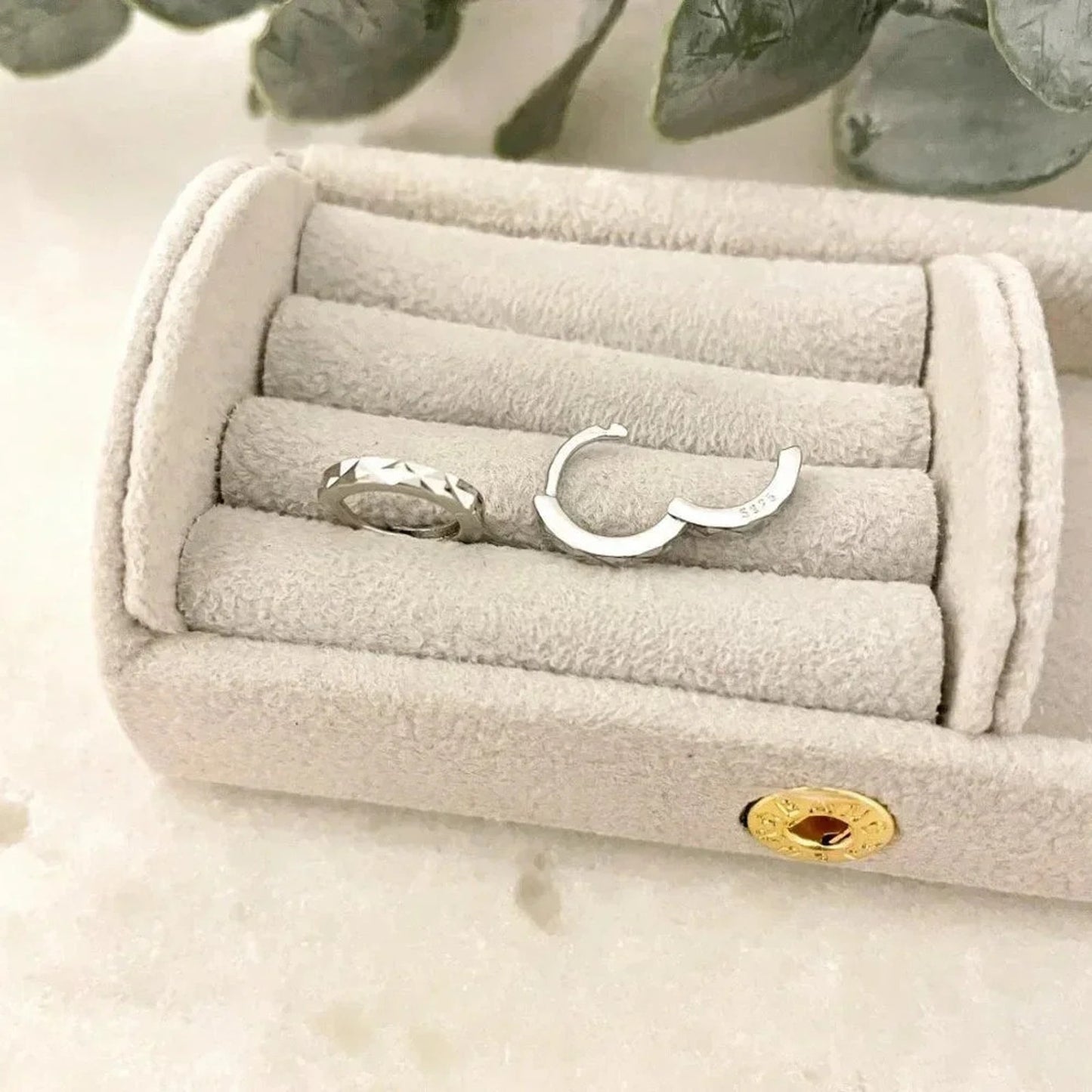 925 Sterling Silver Diamond Cut Huggie Hoop Earrings Small Hoop Earrings