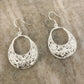 925 Sterling Silver Flower Hoop Earrings Dangle Flower Hoop Dangle Drop Earrings