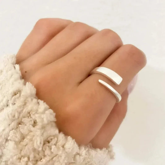 925 Sterling Silver Textured Wrap Ring Minimalist Dainty Ring Thin Stack Ring