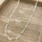 925 Sterling Silver Figaro Chain Necklace Flat Link Necklace 4 MM Links