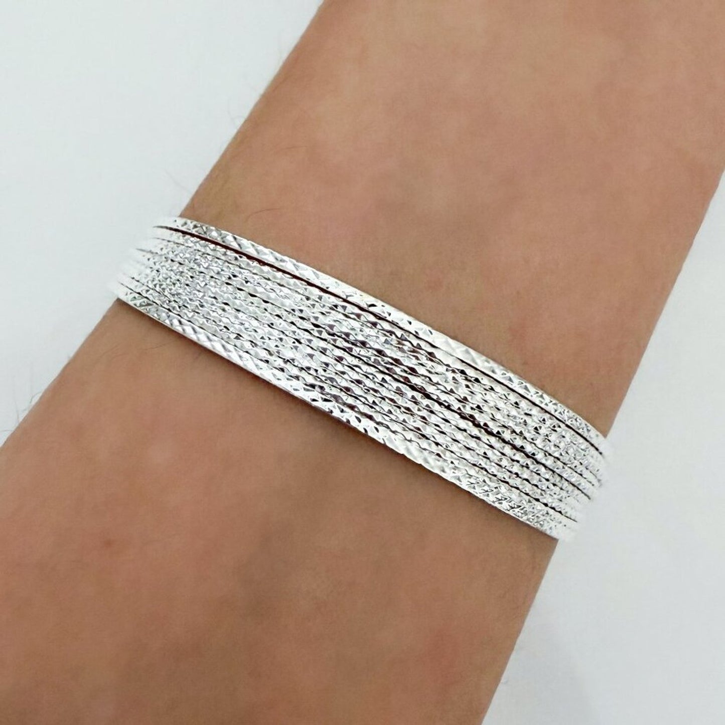 925 Sterling Silver Wide Bracelet Large Bangle Cuff Bracelet