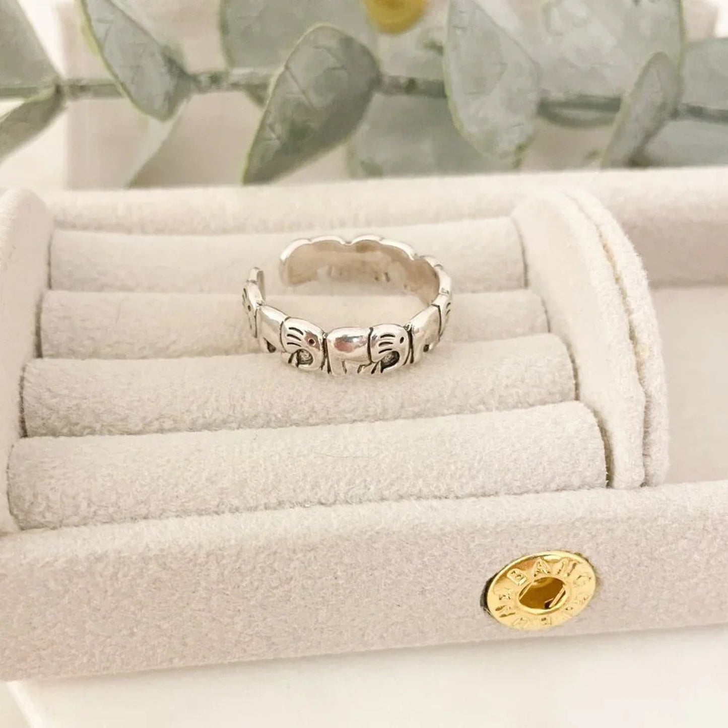 925 Sterling Silver Elephant Ring Stackable Ring Band Minimalist Ring