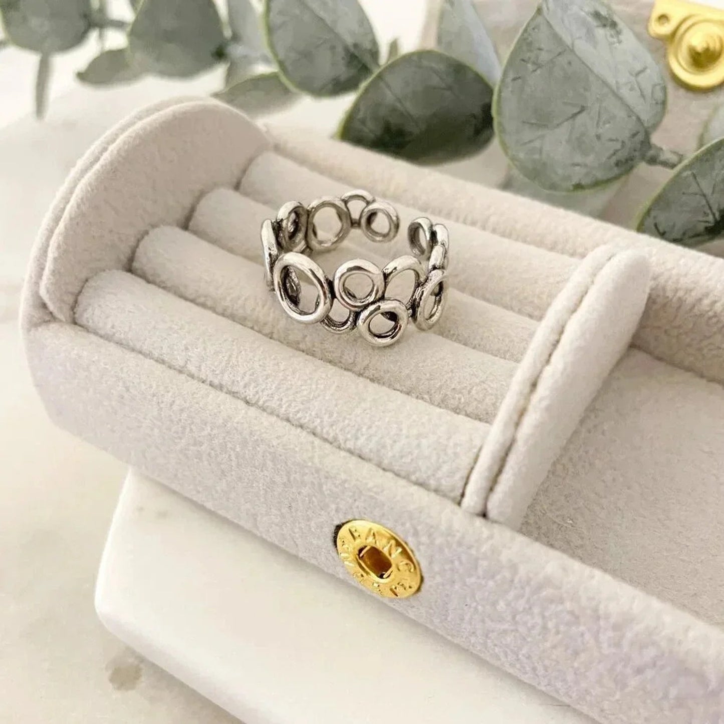 925 Sterling Silver Circle Ring Cutout Ring Minimalist Ring Dainty Ring Band