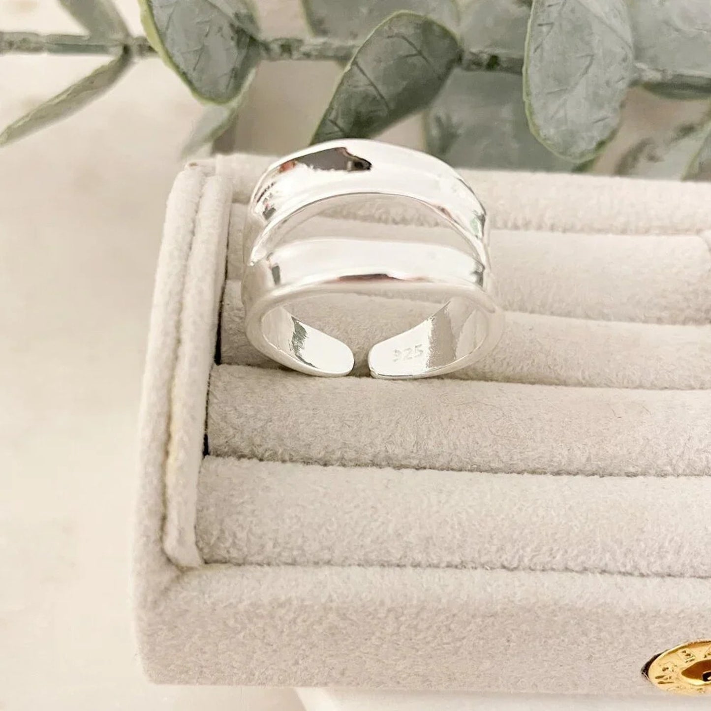 925 Sterling Silver Chunky Ring Layer Ring Large Bold Silver Statement Ring