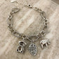 925 Sterling Silver Elephant Bear Leaf Charm Bracelet Chain Link Bracelet
