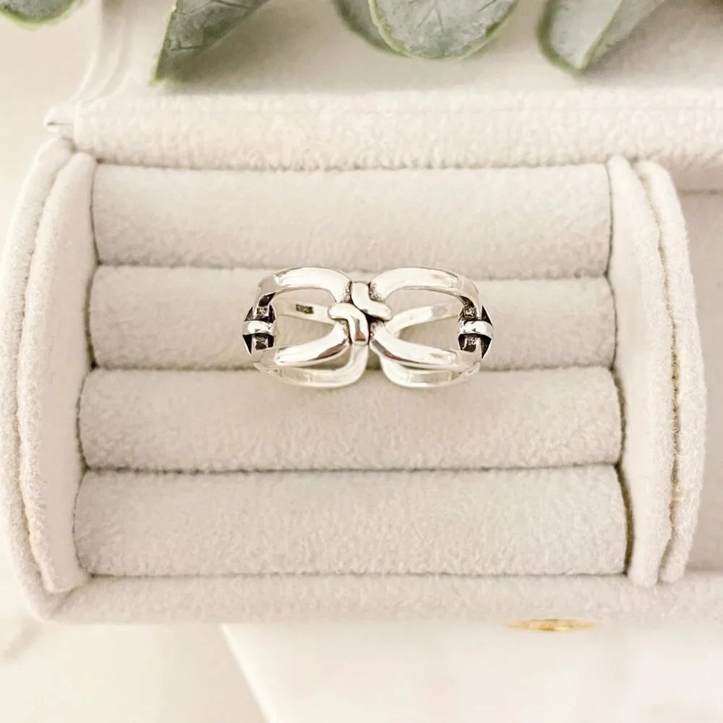 925 Sterling Silver Minimalist Ring Buckle Ring Layer Ring Knot Ring