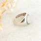925 Sterling Silver Moonstone Ring Chunky Silver Ring Vintage Stone Ring
