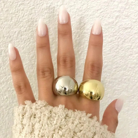 925 Sterling Silver Chunky Ring Thick Dome Ring Silver Statement Ring Bold Ring