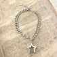 925 Sterling Silver Chunky Star Bracelet Link Bracelet Modern Statement Bracelet