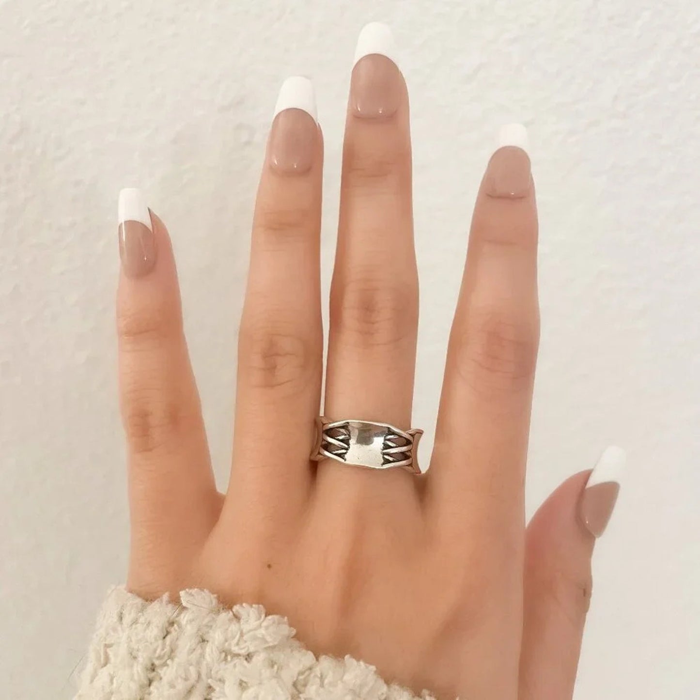 925 Sterling Silver Lace Up Ring Criss Cross Ring Modern Minimalist Ring