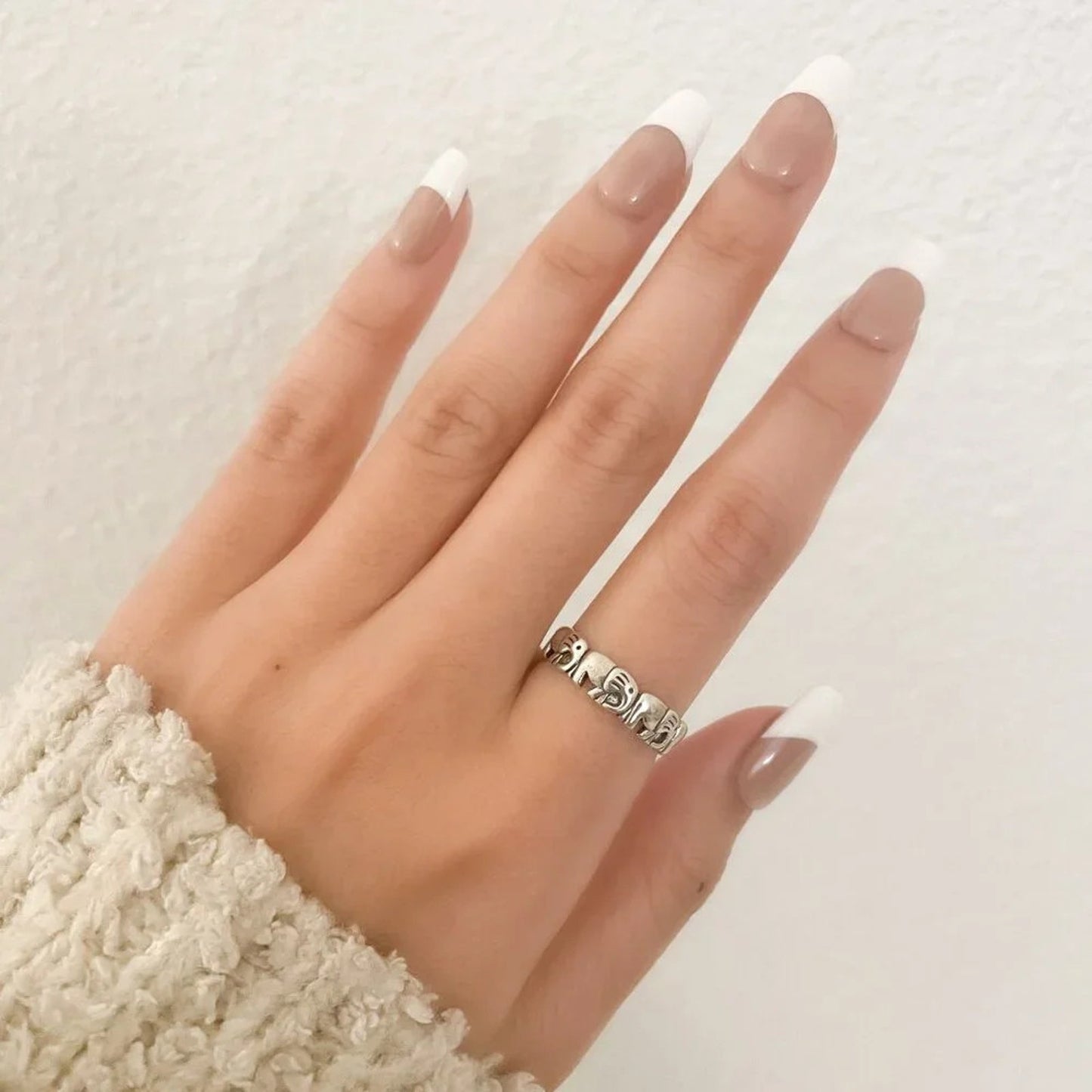 925 Sterling Silver Elephant Ring Stackable Ring Band Minimalist Ring