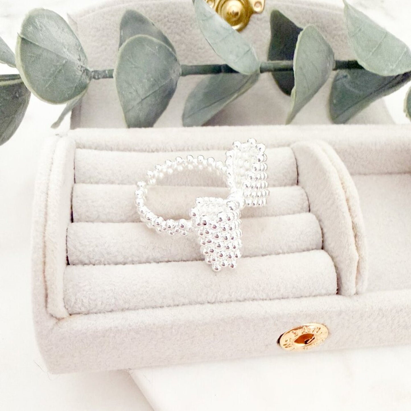 925 Sterling Silver Large Bow Ring Bow Statement Ring