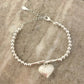 925 Sterling Silver Heart Bracelet Bead Bracelet Unique Trendy Bracelet