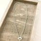 925 Sterling Silver Chunky Heart Necklace Heart and Key Toggle Chain Necklace