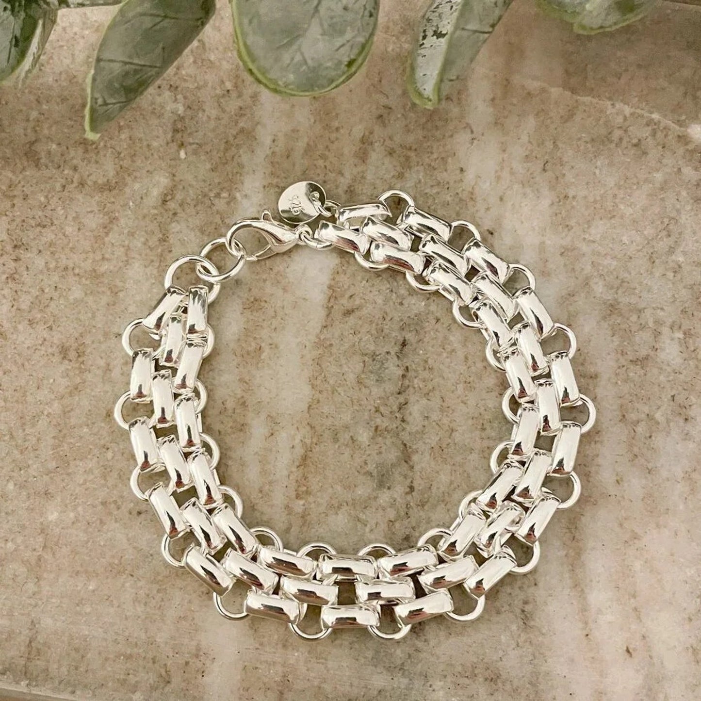 925 Sterling Silver Chunky Chain Link Bracelet Silver Large Link Bracelet