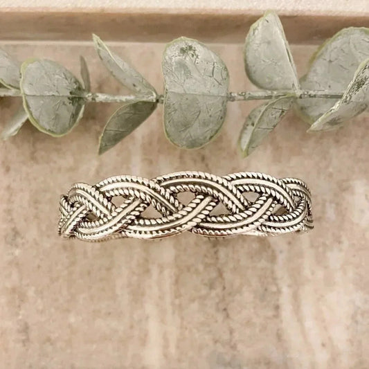 925 Sterling Silver Mens Bangle Bracelet Vintage Cuff Bracelet Twist Bra…