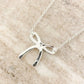 925 Sterling Silver Bow Necklace Large Bow Necklace Bow Pendant Necklace