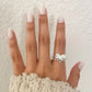 925 Sterling Silver Textured Foil Heart Ring Geometric Ring Silver Heart Ring