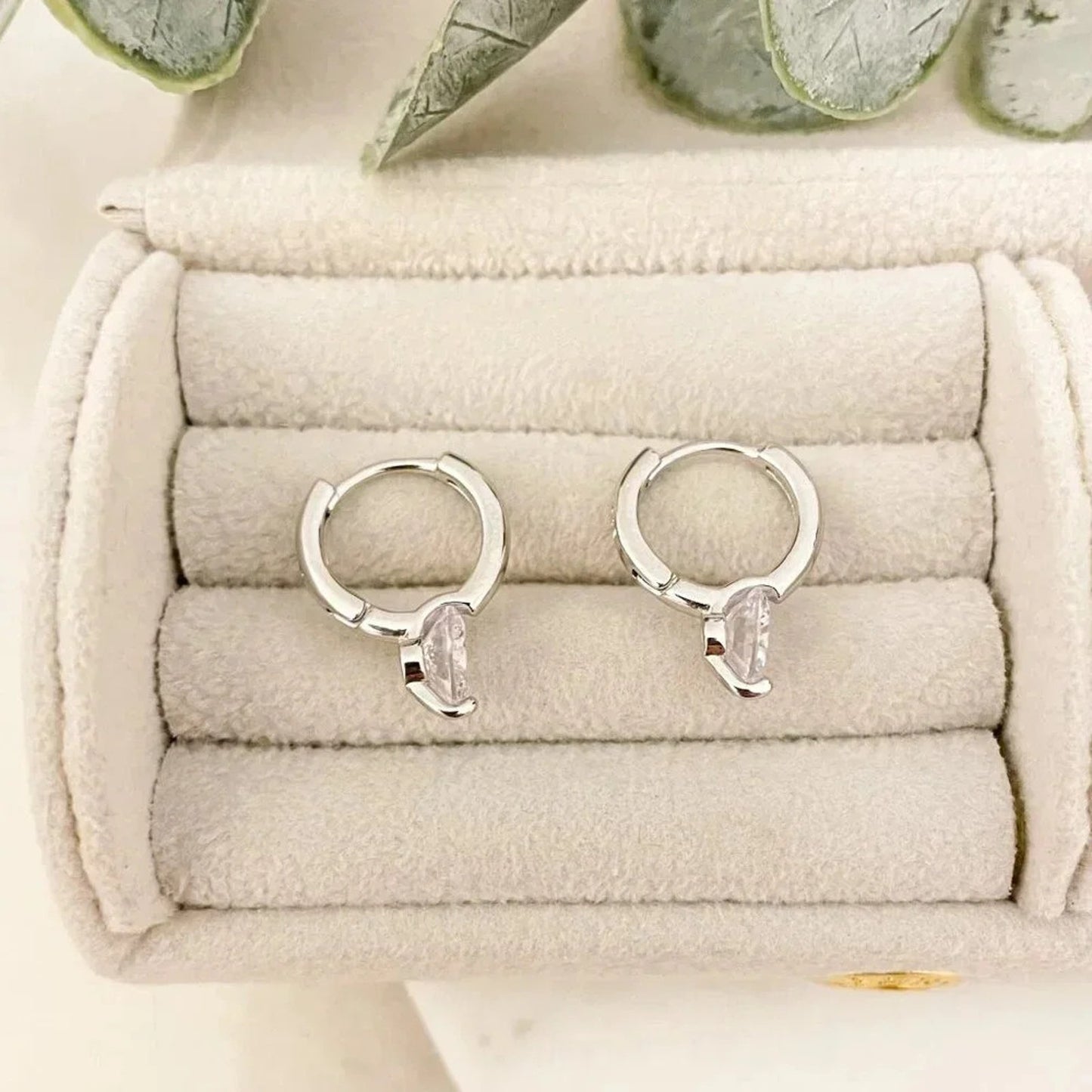 925 Sterling Silver Diamond Huggie Earrings Small Hoop Earrings Dainty Hoops