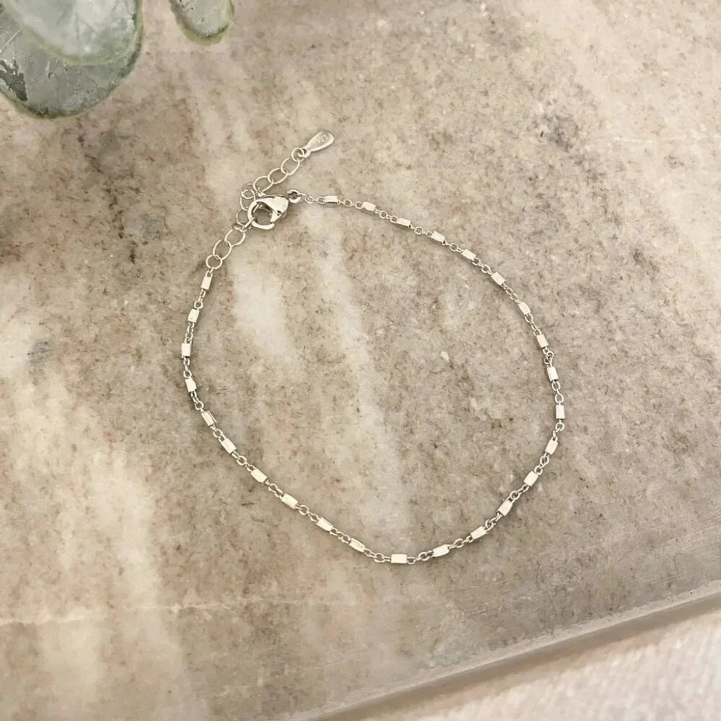 925 Sterling Silver Dainty Minimalist Bracelet Thin Link Stacking Bracelet