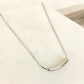 925 Sterling Silver Tube Necklace Bar Necklace Modern Geometric Pendant Necklace