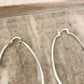 925 Sterling Silver Hoop Earrings Large Oval Silver Hoops Statement Earrings
