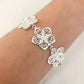 925 Sterling Silver Large Flower Bracelet Big Statement Bracelet