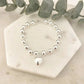925 Sterling Silver Bead Bracelet Thick Chunky Heart Bracelet Dangle Heart Charm