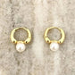 925 Sterling Silver Pearl Huggie Earrings Small Huggie Hoop Earrings