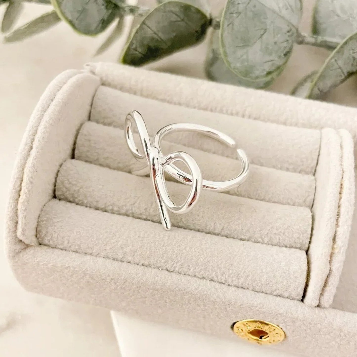 925 Sterling Silver Large Bow Ring Silver Statement Ring Ribbon Ring Bow Ring