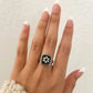 925 Sterling Silver Chunky Ring Statement Ring Pearl Ring Pearl Flower Ring