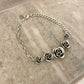 925 Sterling Silver Vintage Rose Bracelet Chain Link Bracelet Flower Bracelet