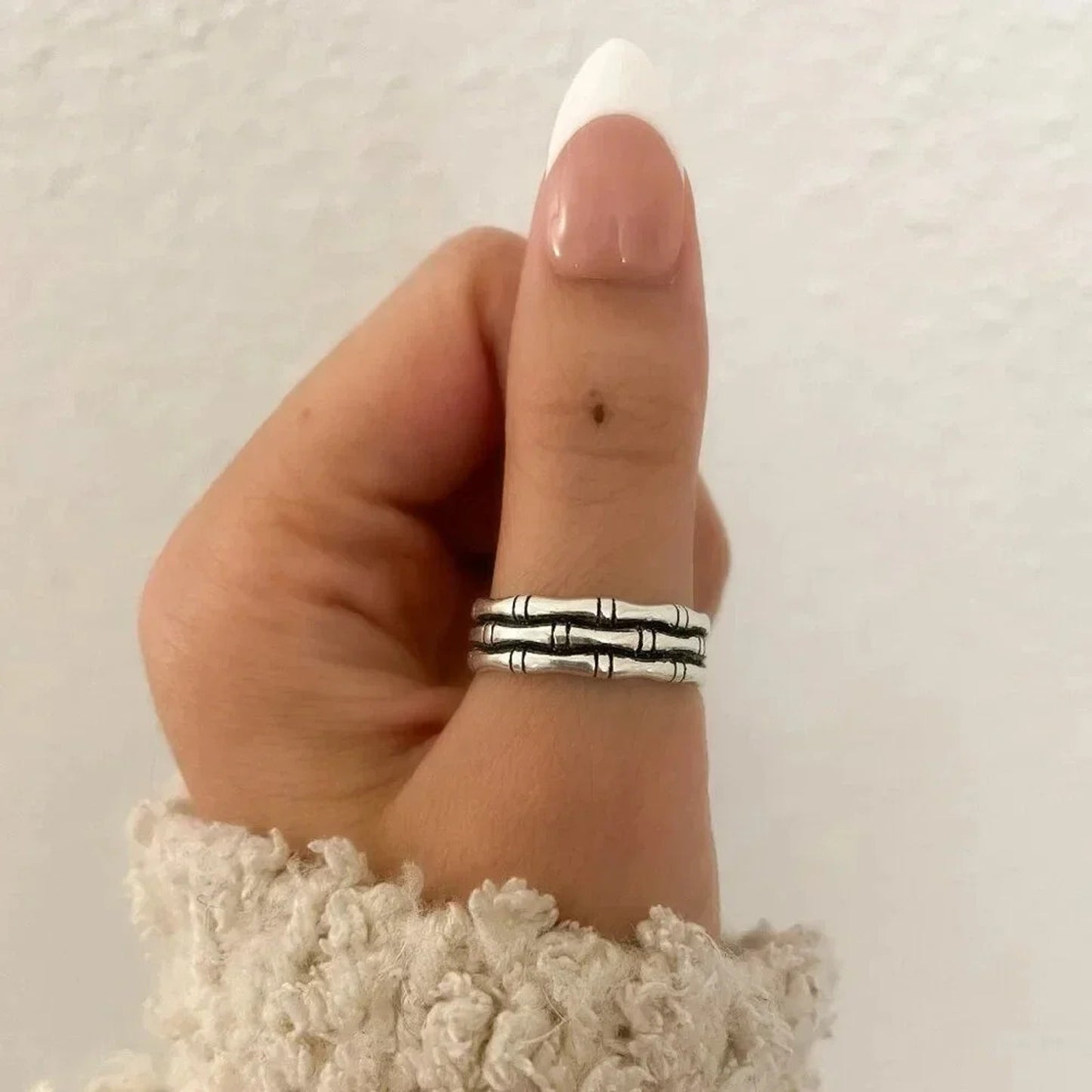 925 Sterling Silver Minimalist Ring Modern Geometric Ring Band Dainty Ring