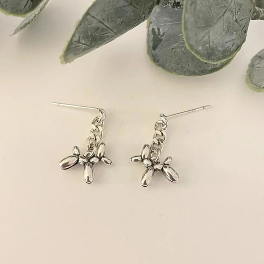 925 Sterling Silver Balloon Animal Earrings Cute Dog Earrings Small Earrings
