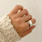 925 Sterling Silver Chunky Bold Statement Ring Thick Wide Ring Band