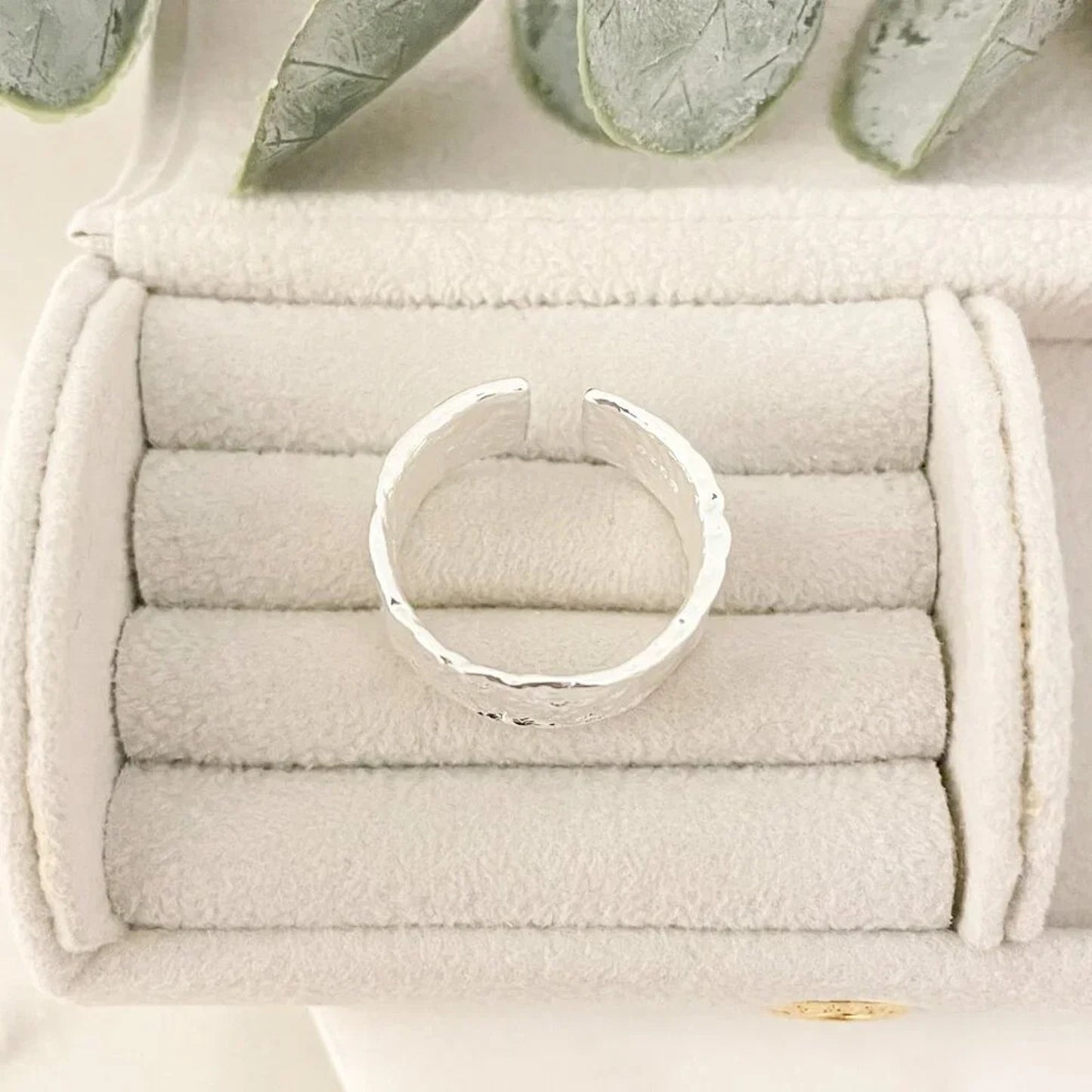 925 Sterling Silver Textured Ring Band Chunky Ring Minimalist Ring Foil Ring