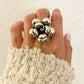 925 Sterling Silver Oversized Chunky Flower Ring Bold Statement Ring Huge Ring