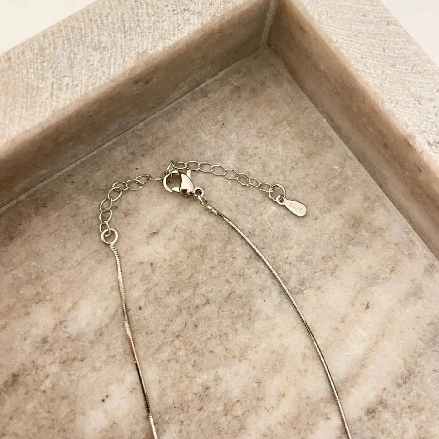 925 Sterling Silver Tube Necklace Bar Necklace Modern Geometric Pendant Necklace